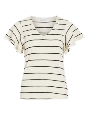 Camiseta cuello pico rayas