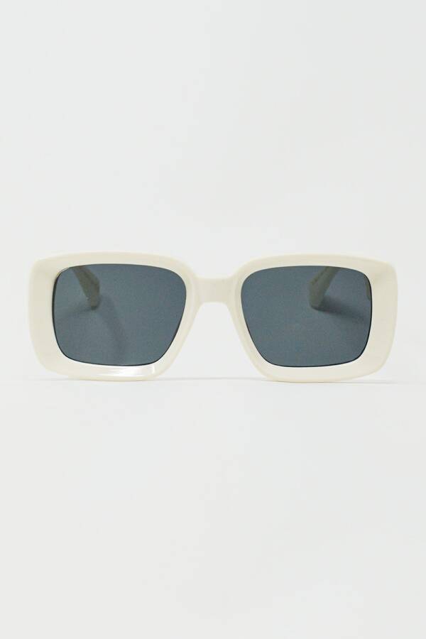 Gafas de sol rectangulares oversize con montura ancha en blanco